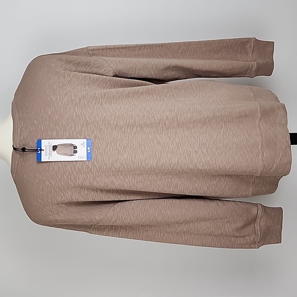 NWT Buffalo David Bitton Taupe Crew Neck Long Sleeves Top 100% Cotton Size L - Picture 2 of 9